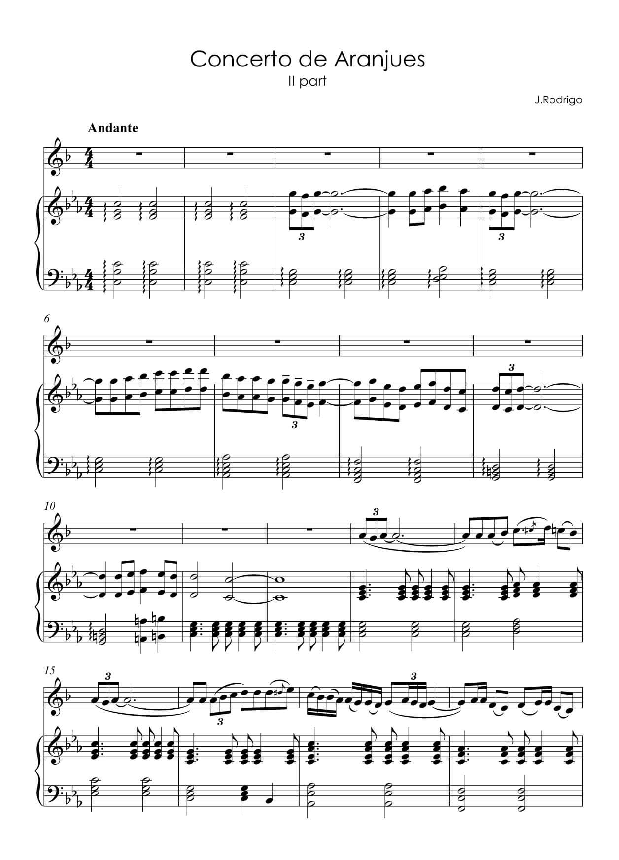 Rodrigo, Joaquin - Adagio from Concerto de Aranjues for flugelhorn Bb & piano