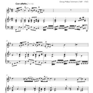 Telemann, Georg Philipp - Partita No.1 Bb, TWV 41:B1 for trumpet Bb & piano (transposed light version)