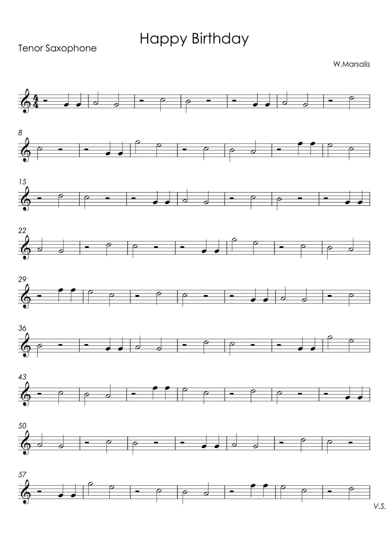 Marsalis, Wynton - Happy Birthday - Wynton Marsalis' transcribed trumpet solo - Image 3