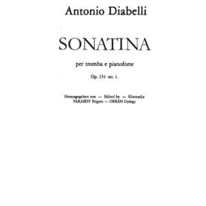 Diabelli, Anton - Sonatina for trumpet & piano (orig. in G major Op. 151 No. 1, MHS 4207)