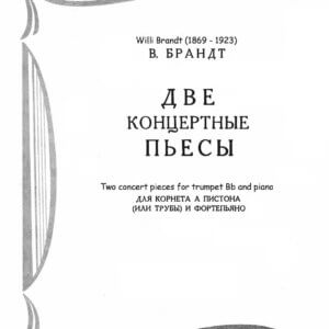 Brandt, Willi - Two concert pieces for trumpet Bb and piano