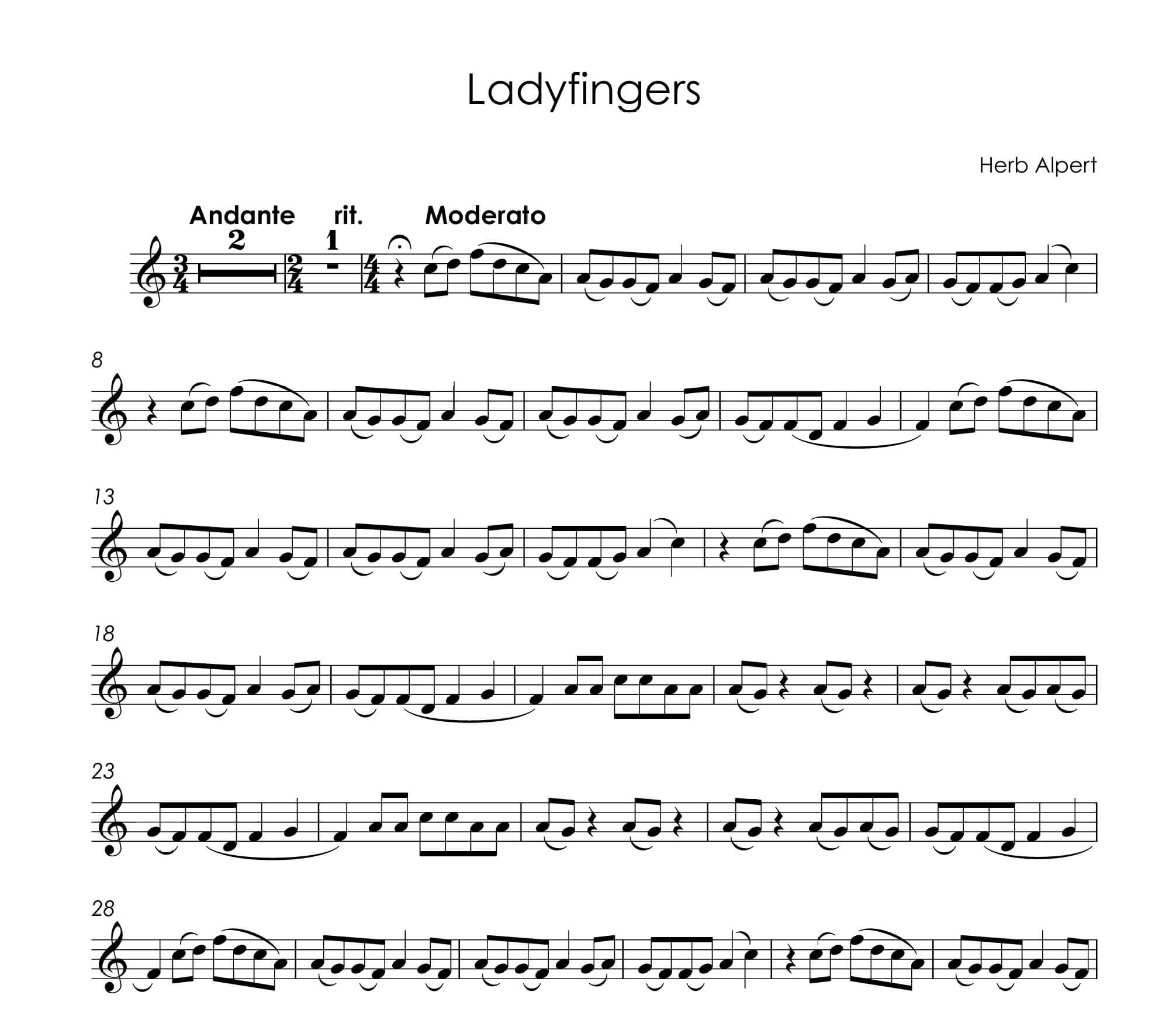 Alpert, Herb - Ladyfingers for trumpet Bb